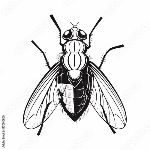 Blow Fly Species Lucilia Caesar Image vector isolated on white background.