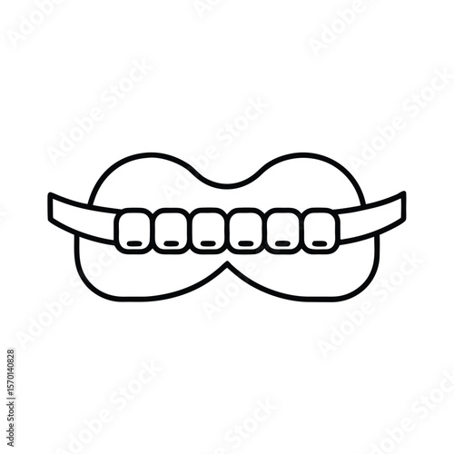 Braces and aligner tool set illustrated in orthodontic line art Vector illustration