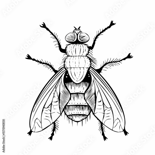 Blow Fly Species Lucilia Caesar Image vector isolated on white background.