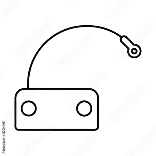 Hearing test audiometer panel clean line drawing Vector illustration