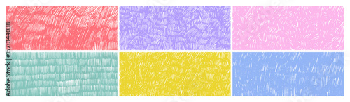 Pastel colored charcoal pencil patterns, kid crayon crosshatch. Childish pen scribbles, messy pencil short lines, colorful doodle strokes. Sketch vector illustration. Hand drawn crayon lines.