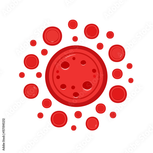Red Blood Cells Floating in Circulation Isolated on Black Backdrop for Medical or Scientific Use Featuring Cell Structure and Anemia Concepts