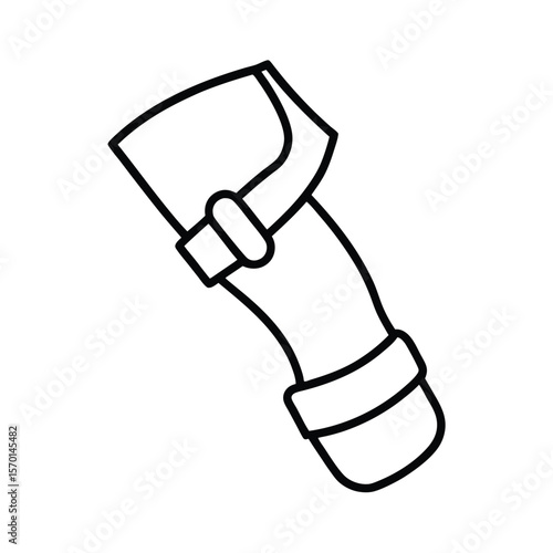 Knee brace support strap orthopedics outline Vector illustration
