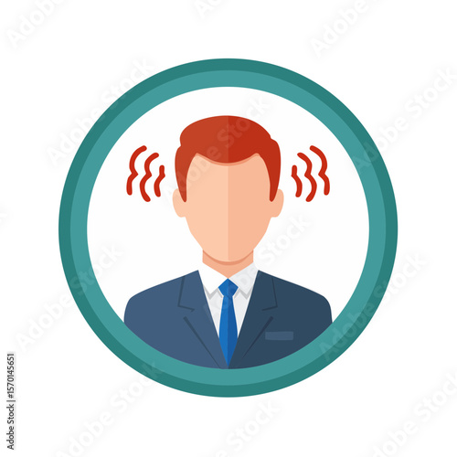 Man With Hearing Problem Depicted in Avatar, Hearing Loss Concept, Medical Condition, Person Silhouette, Health Symbol