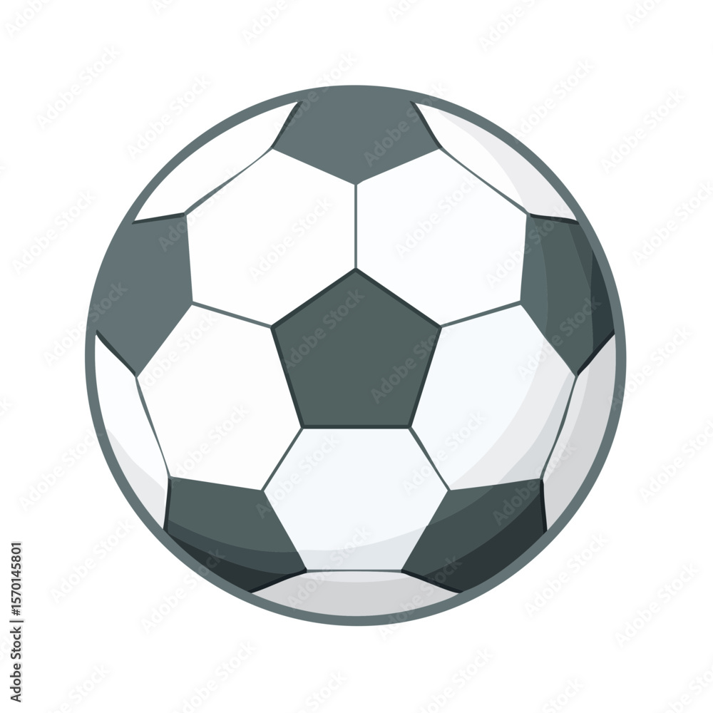 Fototapeta premium Classic Soccer Ball Illustration Isolated on Black Background Sport and Recreation Concept