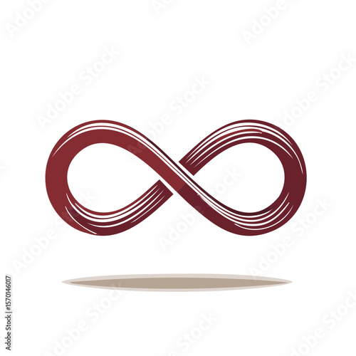 Infinity Symbol Continuous Flow Maroon Eternal Loop Concept Shape Design Graphic Art