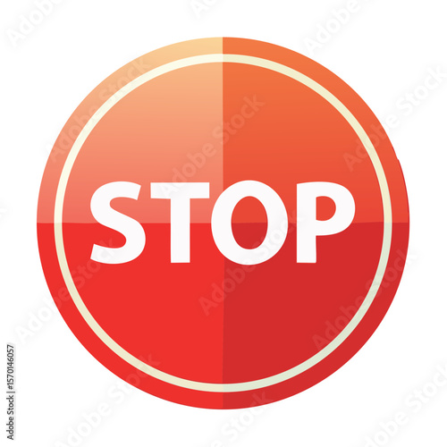 Red stop sign illustration depicting halting or safety in traffic and regulatory concept