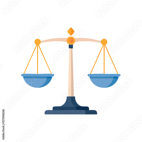 Scales of Justice Illustration Symbolizing Balance, Fairness and the Legal System