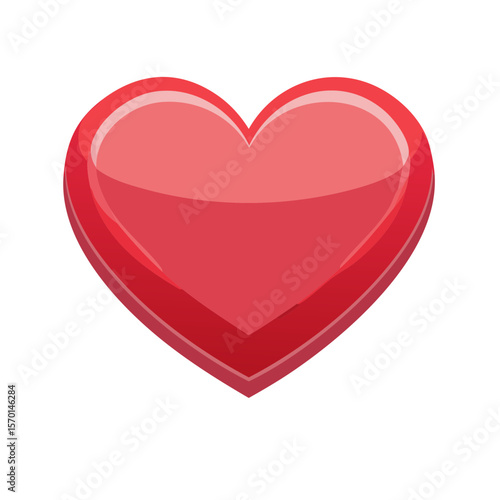 Glossy red heart illustration conveying love romance passion and affection on a black background for romantic themes and Valentines Day celebration