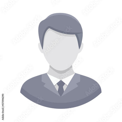 Faceless avatar man in business suit generic profile vector illustration for business social media or user account blank placeholder image