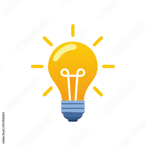 Glowing lightbulb illustration Idea generation symbol on black background Creative business innovation concept and inspiration metaphor