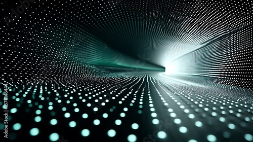 this picture shows an abstract scene of a tunnel constructed from countless dots