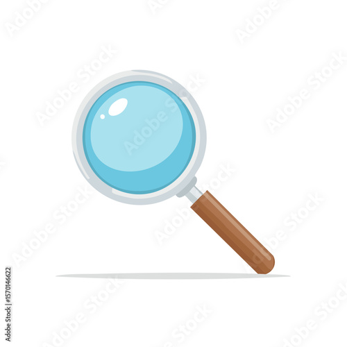 Magnifying glass illustration for searching details finding information exploring examining analyzing investigating