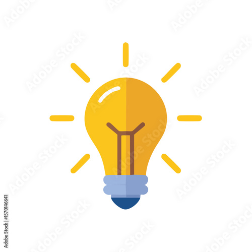 Bright Lightbulb Icon Shining on Black Background Symbolizing Ideas and Solutions