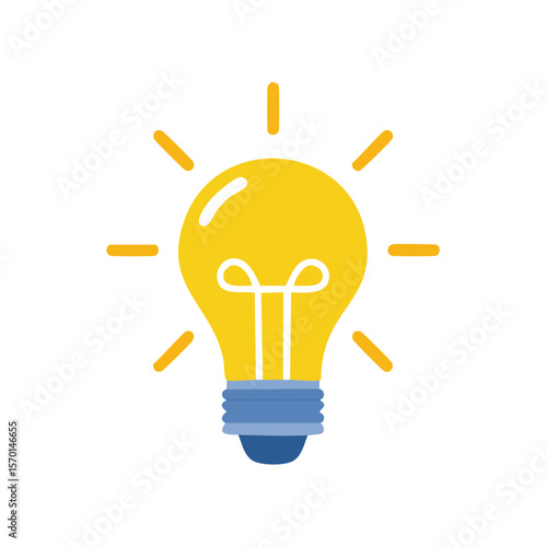 Bright Idea Concept Icon Lightbulb Shining Radiating Light Symbol of Creative Thought Invention Innovation on Black