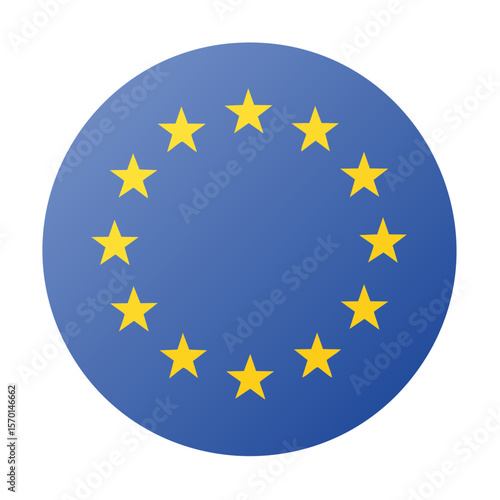 European Union flag emblem in circle on black backdrop representing unity and partnership