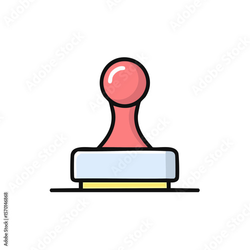 Rubber Stamp Illustration on Black Background Official Document Approval Symbol