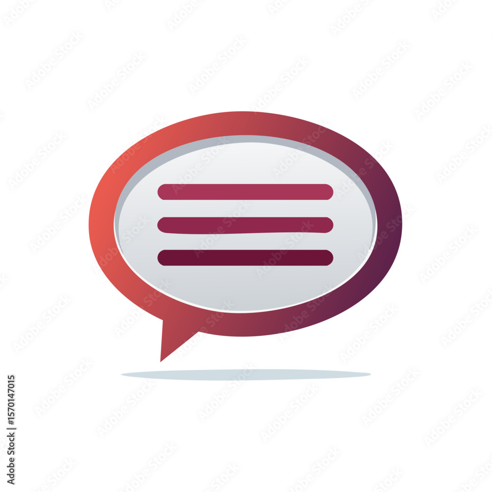 Digital Communication Speech Bubble Icon Red Violet Gradient Fill with Lines for Message Dialog Digital Communication Speech Bubble Icon Red Violet Gradient Fill with Lines for Message Dialog