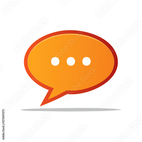 Orange Speech Bubble with Ellipsis Points Floating for Online Communications