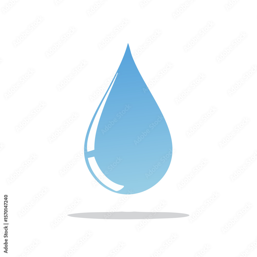 Stylized Water Drop Illustration on Dark Background with Reflection Stylized Water Drop Illustration on Dark Background with Reflection
