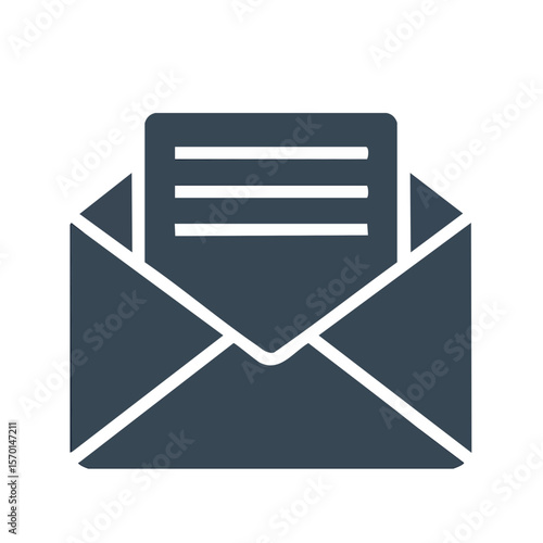 Open Envelope with Letter - Flat Design Illustration, Communication, Message, Email