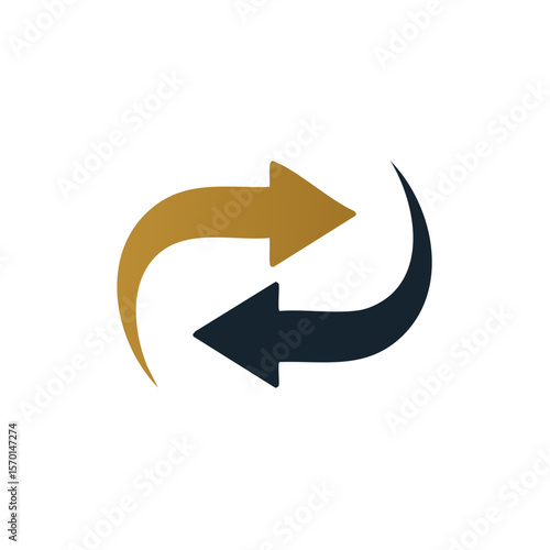Free Download Two Arrows in Rotation on Black Backdrop Signifying Exchange, Recycle or Feedback - GFXLoad