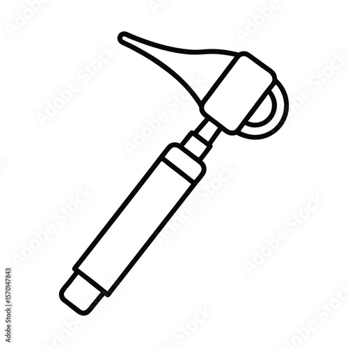 Otoscope ear checkup clean outlined style Vector illustration