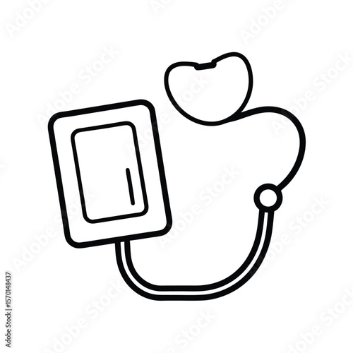 Portable blood pressure machine arm cuff home use Vector illustration