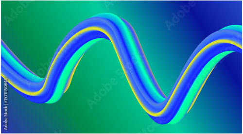 Blend 3D Flowing Gradient Cyan Background Design Stylized Art Vector Illustration