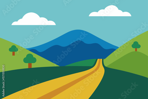 Landscape with Road and Hills