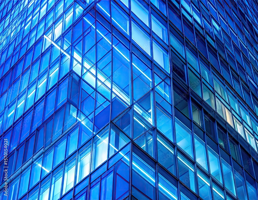 Modern skyscraper facade at night Modern skyscraper facade at night