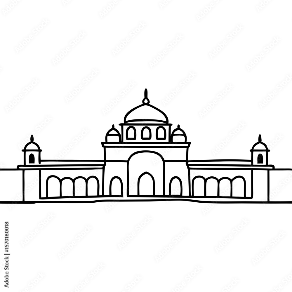 Indore city architecture, a monochrome line drawing showcases historical buildings in India. Depicting Indore's cultural heritage through architectural landmarks and traditional designs, Indore city architecture, a monochrome line drawing showcases historical buildings in India. Depicting Indore's cultural heritage through architectural landmarks and traditional designs,