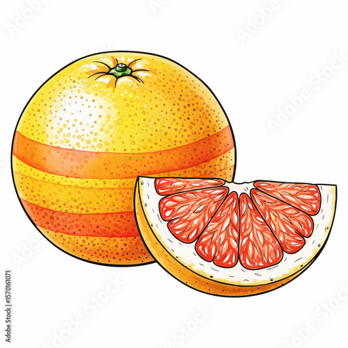 Grapefruit and Half