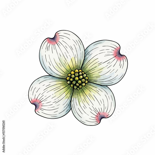 A White Dogwood Flower