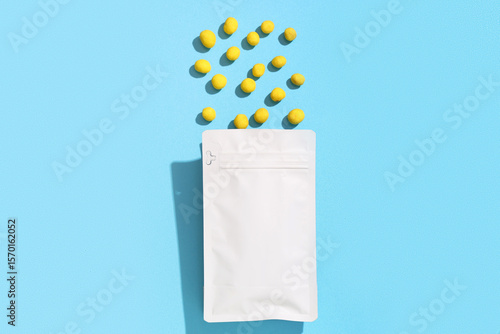 Bag with cheese coated pean...
