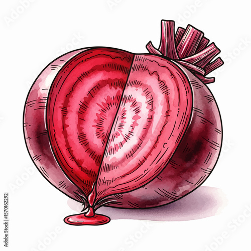 A Halved Red Beet