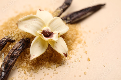 Vanilla sugar with pods and...