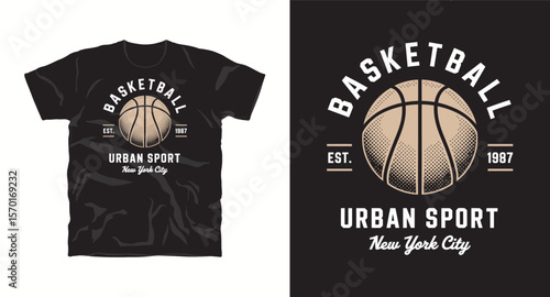 T-shirt Design with basketball slogan typography graphic design illustration vector, t-shirt print, sports, vintage