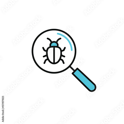 An illustration of bug under a magnifying glass.