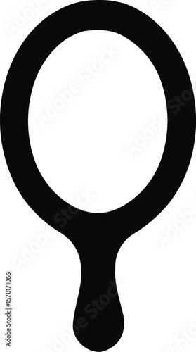 Hand held mirror silhouette vector illustration, editable icon.
