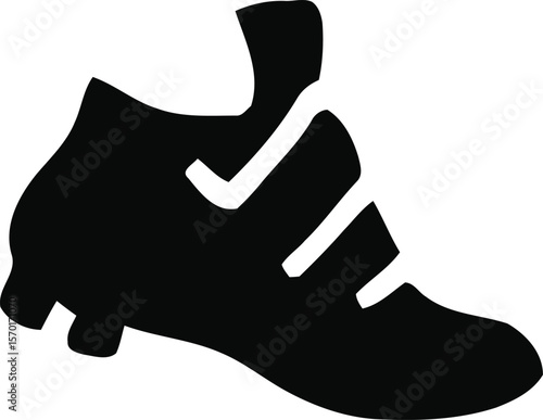 Football boot, soccer cleat icon silhouette editable vector illustration 