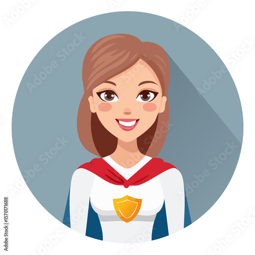 Cartoon Superhero Woman Icon Profile Avatar Superpower Illustration Character
