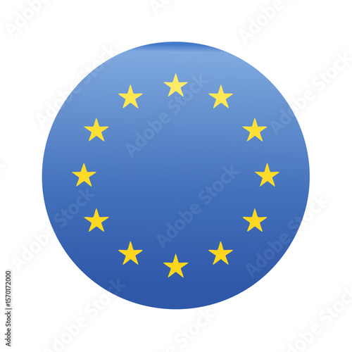 European Union Flag Circle with Yellow Stars on Blue Symbolizing Unity