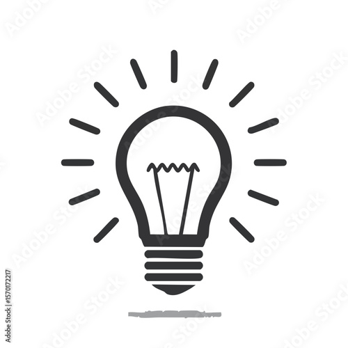 Lightbulb Icon on Black Background Symbolizes Innovation and Creativity Idea Generation