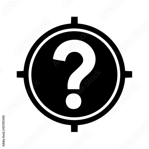 Question Mark Icon Graphic White on Black Background Confusion Inquiry Help Information Search Mystery Symbol