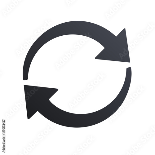 Circle of arrows rotating symbol on black background loop process illustration forward backward movement exchange recycling