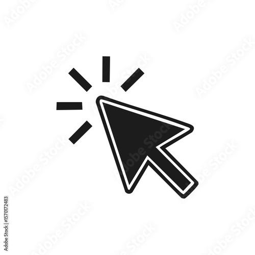 Cursor icon on black background showing website or software navigation with a simple design and pointer symbol for computer use