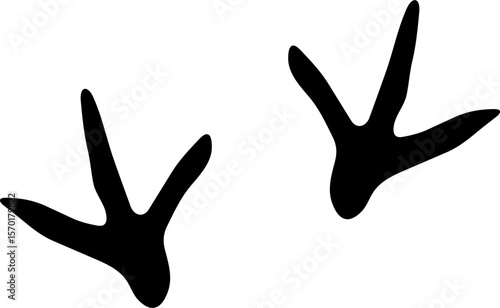Monochrome vector graphic of a turkey's claw prints
