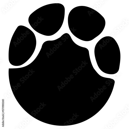 Transparent PNG file of Monochrome vector graphic of an elephant's foot print