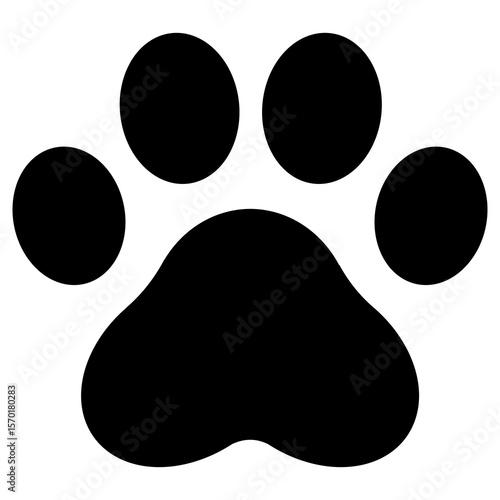 Transparent PNG file of Monochrome vector graphic of a cat's paw print
